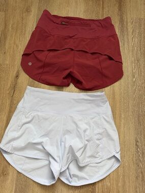 EUC Lululemon Speed Up High Rise Short SET (2 pair) Size 4
